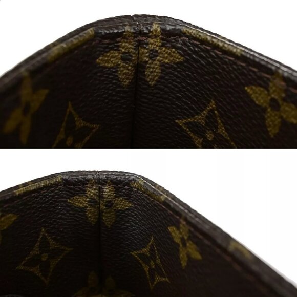 LOUIS VUITTON Logo Luco Shoulder Tote Bag Monogram Leather Brown - Picture 14 of 16